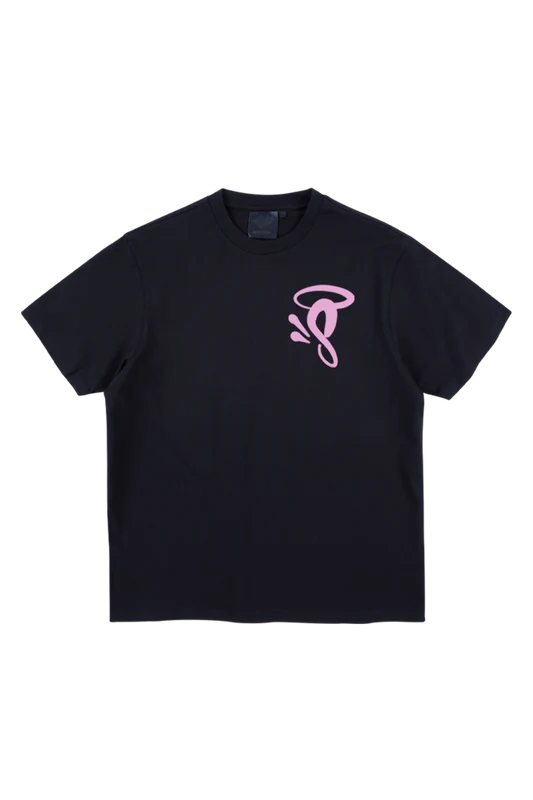 Synaworld ‘S’ Printed Logo T-shirt Black/Pink